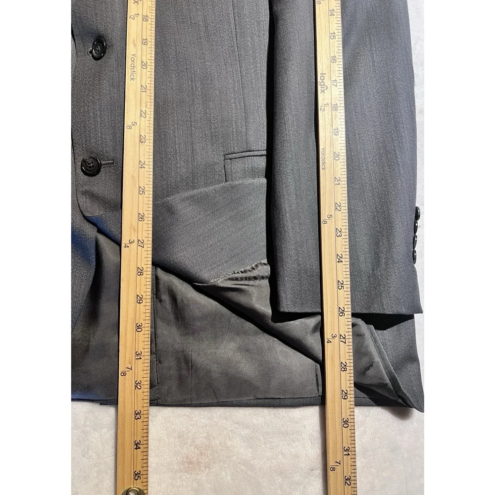 Hart Schaffner Marx 44-46L 38x29 Steel Gray Blue Traditional Suit USA